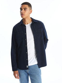 Slim Fit Uzun Kollu Erkek Jean G?mlek