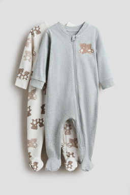 Pack de 2 pijamas enteros con cremallera