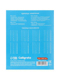 Тетради 10 штук, 18 листов в клетку Calligrata KIDS, блок офсет