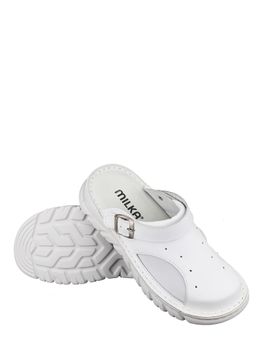 15 | Kina | Белые женские медицинские сабо натуральная кожа - Milka shoes&more фото 17