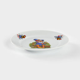 Тарелка детская Добрушский завод «Лесовичок», d=17 см, фарфор, белая, рисунок МИКС