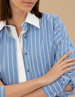 Mavi Oversize Uzun Kollu _izgili G_mlek - Pierre cardin фото 7