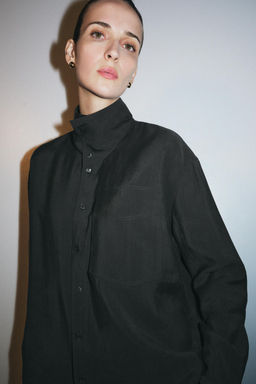 CAMISA FLUIDA OVERSIZE ZW COLLECTION / Gris antracita