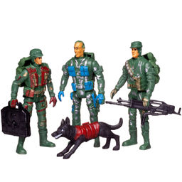 Игровой набор Abtoys Боевая сила Три солдата с собакой, экипировкой и оружием фото 5