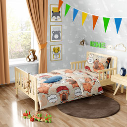 Постельное белье, комплект 1,5 спальный "Капибара", 3 предмета: пододеяльник 145х215см, простыня 150х215см, 1 наволочка 50х70см с клапаном-запахом, бязь "Комфорт" 121г/м2, хлопок 100%, упаковка "коробка крафт/крышка ПВХ", "Домашняя мода" (Россия)