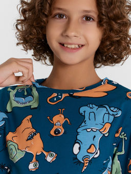 Комплект для мальчиков (футболка, брюки) синий с монстриками - Mark formelle фото 6