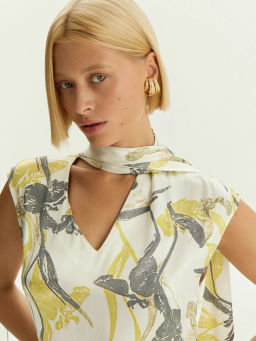 Платье миди из 100% вискозы с цветочным принтом, PL1740/narcis - Emka фото 5