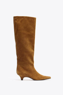 SUEDE HEELED BOOTS - Zara фото 4