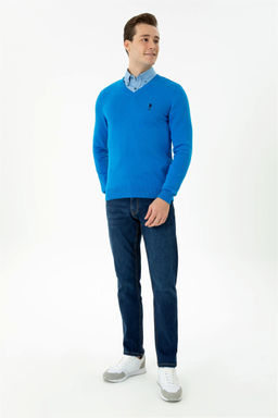 U. S. Polo Assn / Мужской кобальтово-синий базовый свитер - U.s. polo assn фото 5