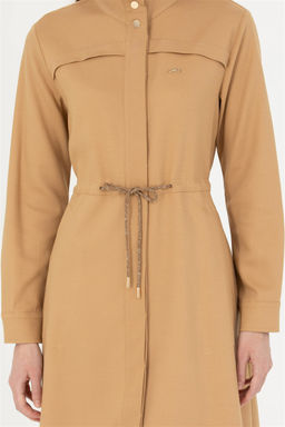 Женское тканое платье песочного цвета - U.s. polo assn фото 6