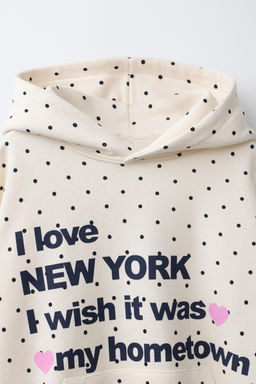 SUDADERA CAPUCHA TOPOS Y TEXTO / Crudo - Zara фото 3