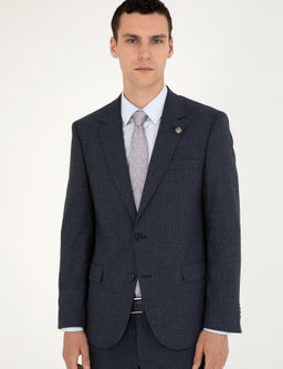 Lacivert Slim Fit Tak_m Elbise