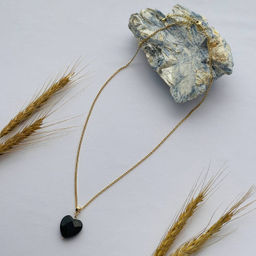 Кулон Сердце на цепочке из черного Агата - Радуга самоцветов фото 5