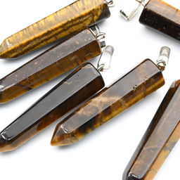 Подвеска из тигрового глаза кристалл 11*47мм