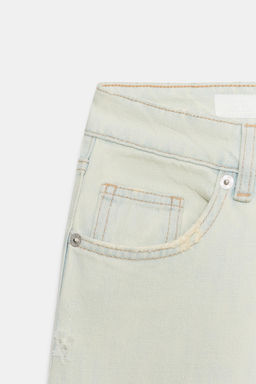 JEANS TRF WIDE LEG TIRO BAJO ROTOS / Azul claro - Zara фото 7