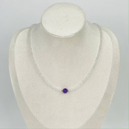 Колье из Горного Хрусталя и Аметиста 38 см +