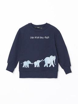 Bisiklet Yaka Bask?l? Erkek Bebek E?ofman Tak?m - Waikiki фото 2