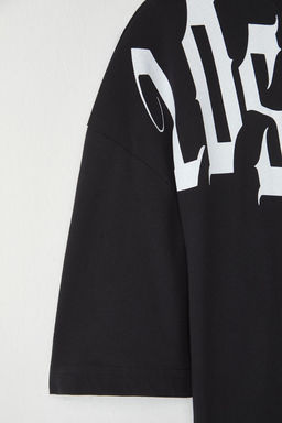 Trendyolmilla Man Siyah Oversize/Genis Kesim Los Angeles Bask?l? %100 Pamuk T-Shirt TMNSS25TS00166  фото 4
