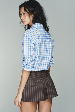 CHECK POPLIN SHIRT - Zara фото 5
