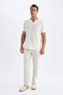 Широкие брюки из смесового льна Relax Fit - Defacto фото 2