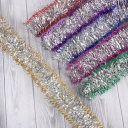 Цена за 10 шт. Мишура Вставка матовая d-8 см, 200 см, микс