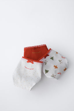 6-14 YEARS / THREE-PACK OF TREE AND BISCUIT BRIEFS