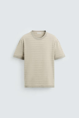 STRIPED KNITTED COTTON-LINEN T-SHIRT - Zara фото 13