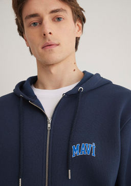 Mavi Logo Bask?l? Fermuarl? Lacivert Sweatshirt  фото 6
