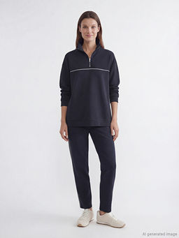 Dik Yaka Oversize Kad?n Sweatshirt