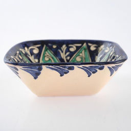 Салатница Риштанская Керамика «Цветы», 14×4.5 см, МИКС