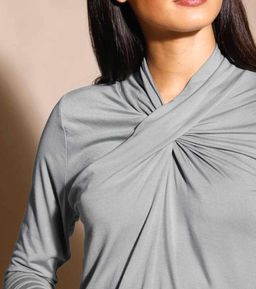 Блузка, серая - Linea tesini фото 5