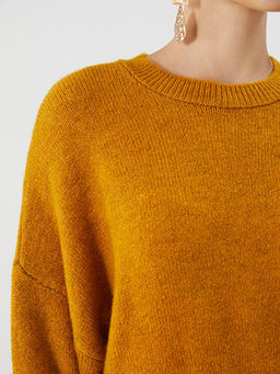 Bisiklet Yaka Oversize Kad?n Triko Kazak