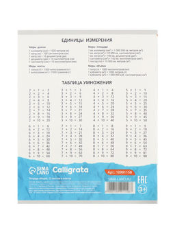 Тетради 10 штук 12 листов в клетку Calligrata KIDS, блок №2, 5 видов