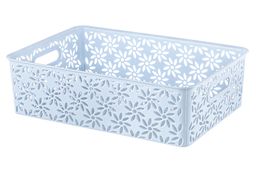 Корзинка 7,5 л 35*24,5*10,5 см Ромашки голубая (модель 512033)