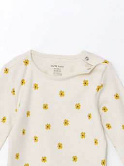 Bisiklet Yaka Uzun Kollu ?i?ekli K?z Bebek ??t??tl? Body - Waikiki фото 3