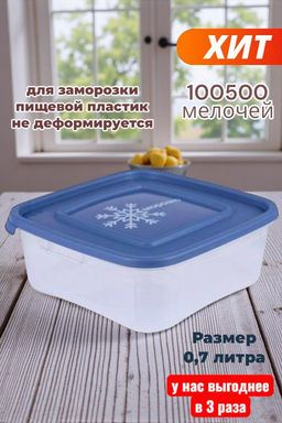 Контейнер Морозко 0,7 л для замораживания продуктов квадр., арт. С64006
