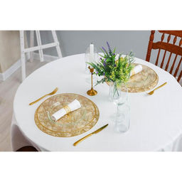 Салфетки сервировочные на стол Доляна «Веер», d=38 см, 4 шт., золотые