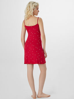 Сорочка ночная женская красная с принтом в сердечко - Mark formelle фото 2