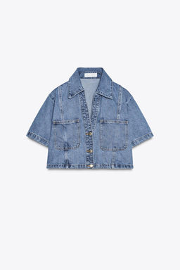 Z1975 CROPPED DENIM SHIRT - Zara фото 6