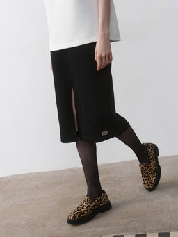 CONTE Юбка прямого кроя из футера с разрезом LU 2592 black - Conte elegant фото 2