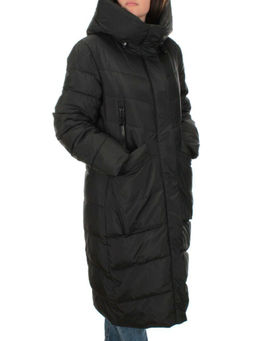 2077 BLACK Пальто зимнее женское (200 гр .холлофайбер)