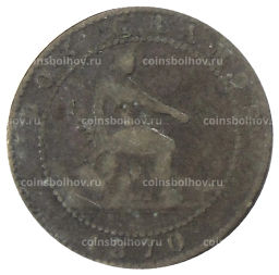 Монета 2 сентимо 1870 года Испания