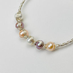 Браслет регулируемый с речным Жемчугом - Радуга самоцветов фото 3