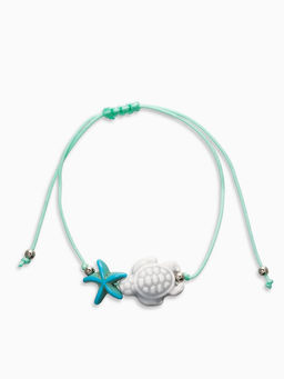 Цена за 2 шт. Браслет «Черепашка» на нити, звезда, серый в серебре