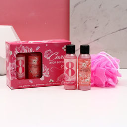 Подарочный набор С 8 Марта!, гель для душа и пена для ванны 2?100 мл, мочалка для тела, Чистое счастье