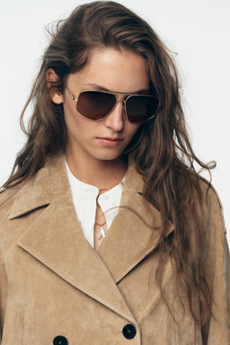 100% LEATHER SHORT TRENCH COAT