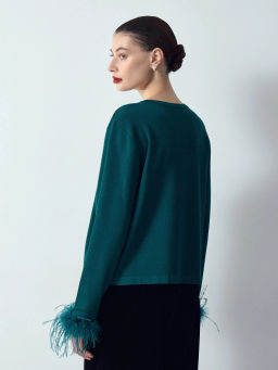 Кардиган с перьями - Emka фото 5