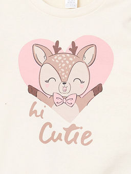 Bisiklet Yaka Bask?l? K?z Bebek E?ofman Tak?m