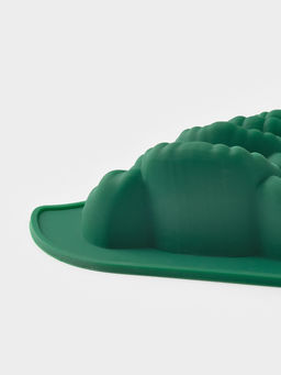 Форма для выпечки новогодняя Доляна «Ёлки», силикон, 31.5×19×3 см, 5 ячеек (10×8.8×3 см), зелёная