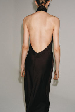 VESTIDO LARGO CUELLO HALTER ZW COLLECTION / Marr?n - Zara фото 3
